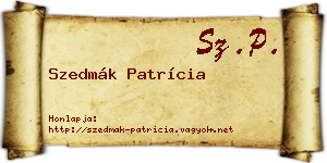 Szedmák Patrícia névjegykártya